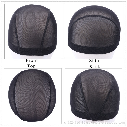 black adjust stretch mesh dome wigcap for wig, white fish net spandex mesh wigcap